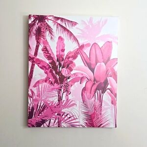 Pink Tropical Palm Leaves Canvas Wall Art For Pink Lovers